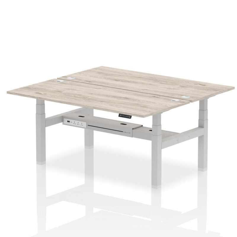 Air Back-to-Back Height Adjustable Bench Desk - 2 Person - Image 71