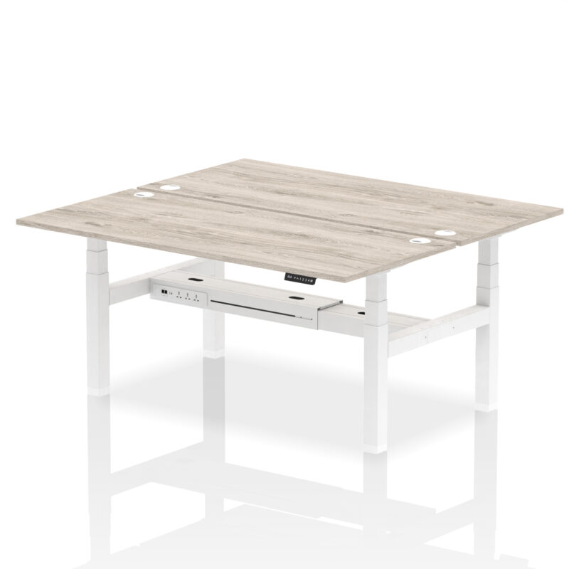 Air Back-to-Back Height Adjustable Bench Desk - 2 Person - Image 72