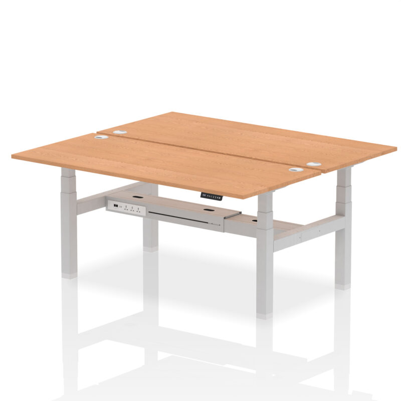 Air Back-to-Back Height Adjustable Bench Desk - 2 Person - Image 77