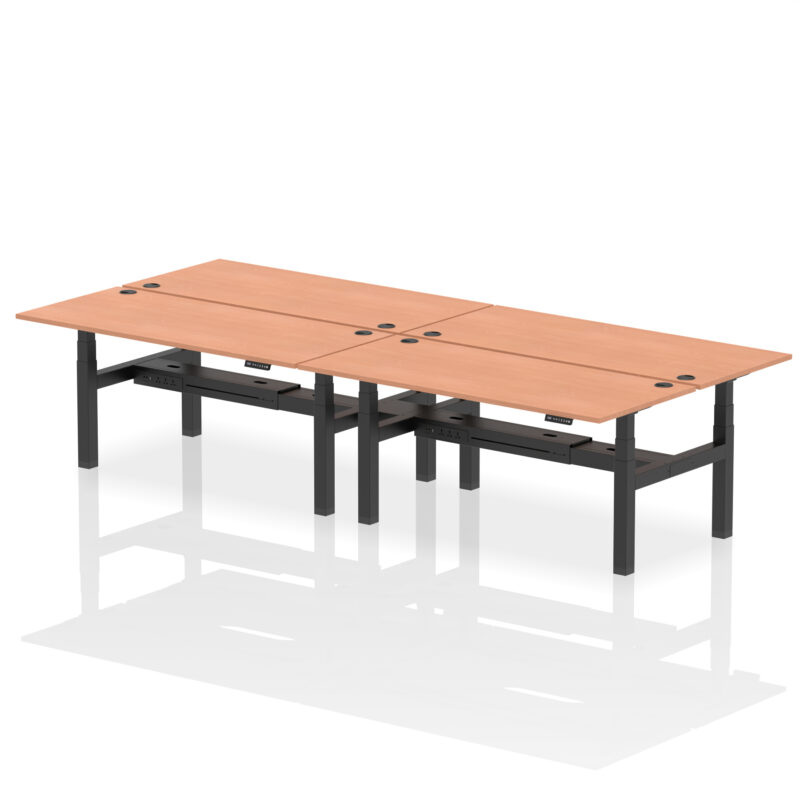 Air Back-to-Back Height Adjustable Bench Desk - 4 Person - Image 64