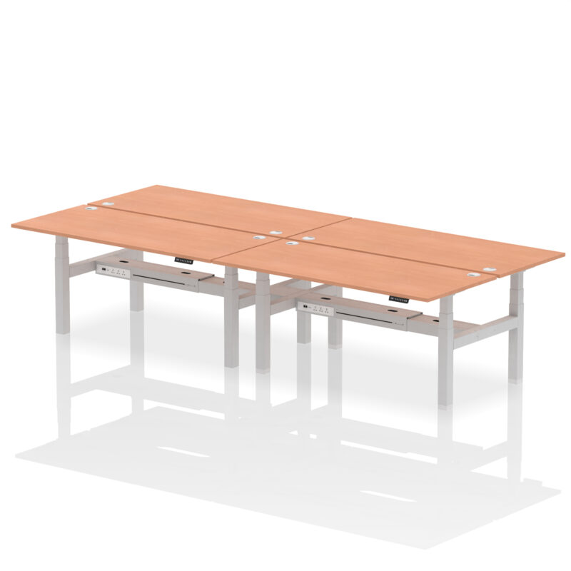 Air Back-to-Back Height Adjustable Bench Desk - 4 Person - Image 65
