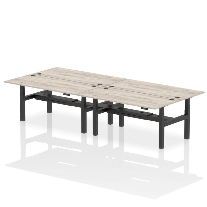 Air Back-to-Back Height Adjustable Bench Desk - 4 Person - Image 70