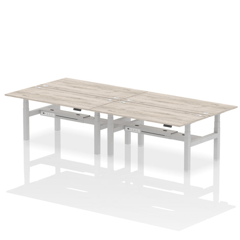 Air Back-to-Back Height Adjustable Bench Desk - 4 Person - Image 71