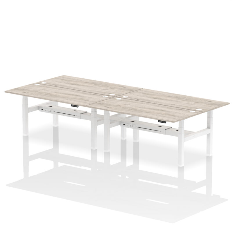 Air Back-to-Back Height Adjustable Bench Desk - 4 Person - Image 72