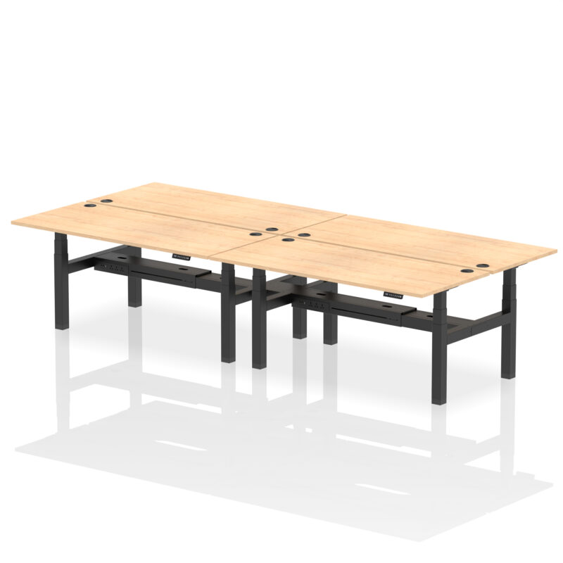 Air Back-to-Back Height Adjustable Bench Desk - 4 Person - Image 73