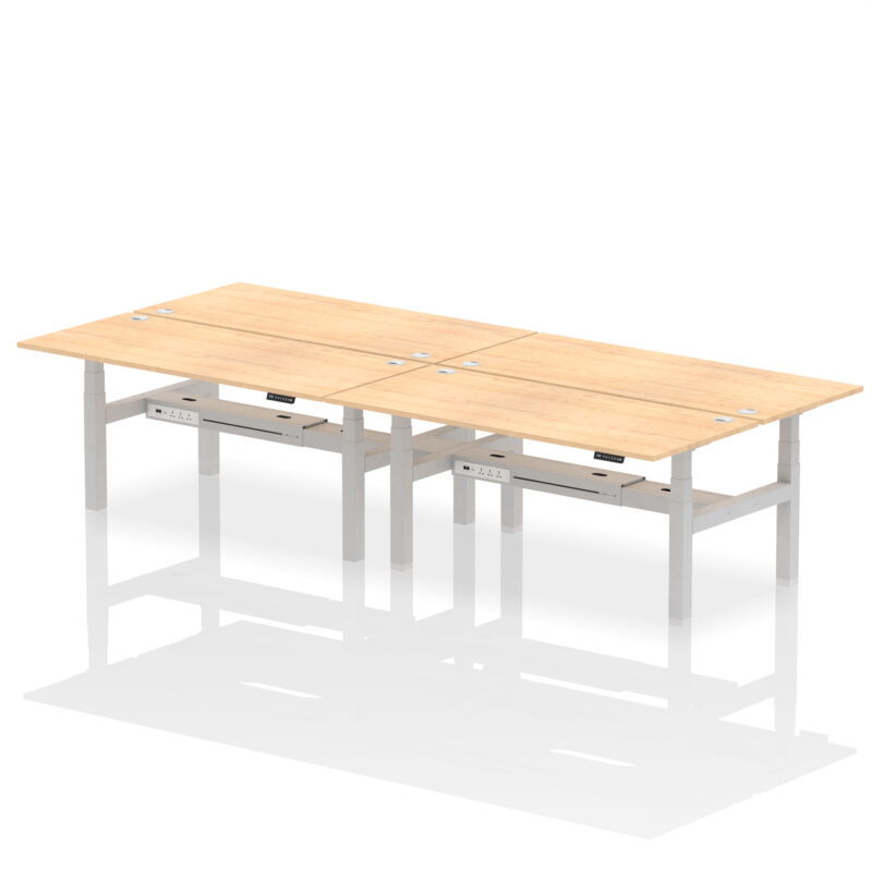 Air Back-to-Back Height Adjustable Bench Desk - 4 Person - Image 74
