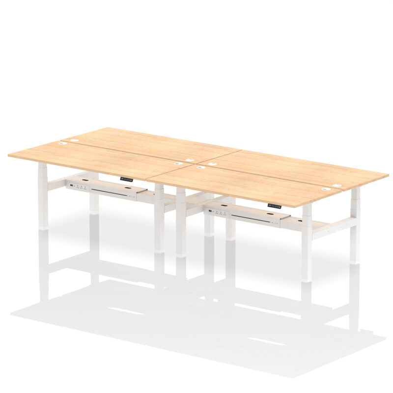 Air Back-to-Back Height Adjustable Bench Desk - 4 Person - Image 75