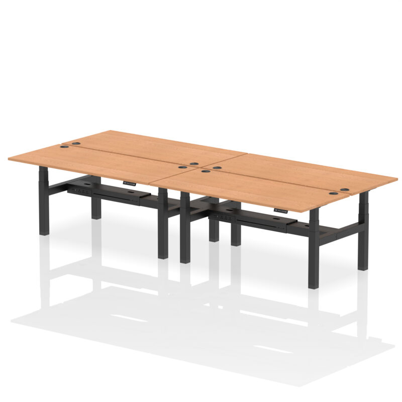 Air Back-to-Back Height Adjustable Bench Desk - 4 Person - Image 76