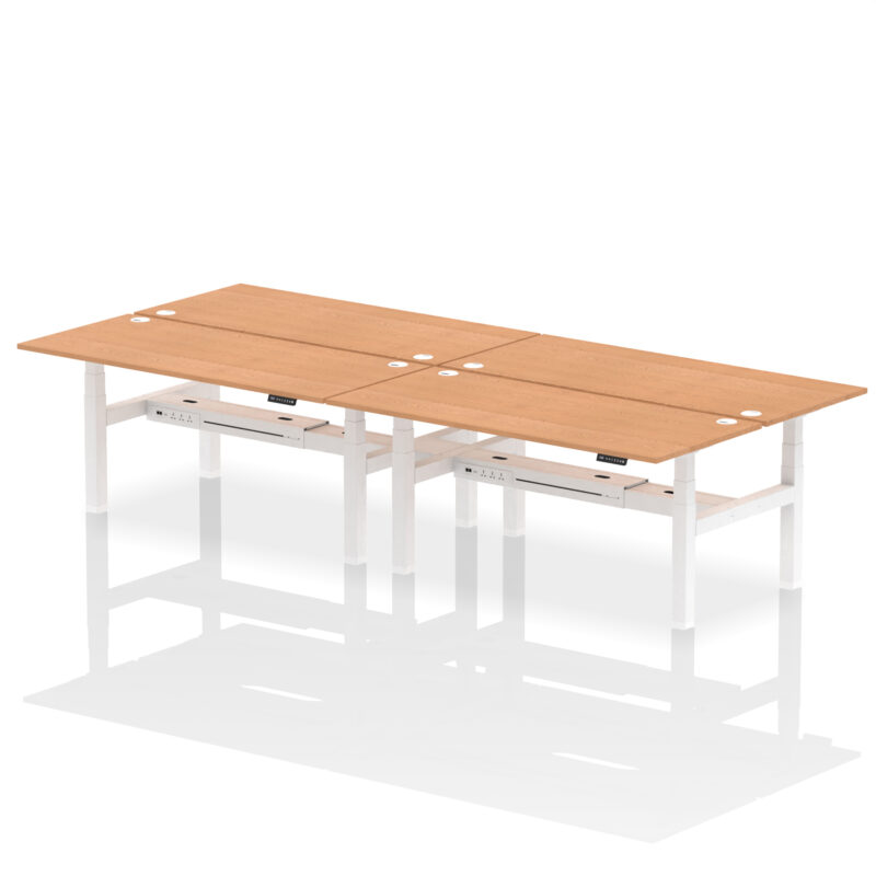 Air Back-to-Back Height Adjustable Bench Desk - 4 Person - Image 78