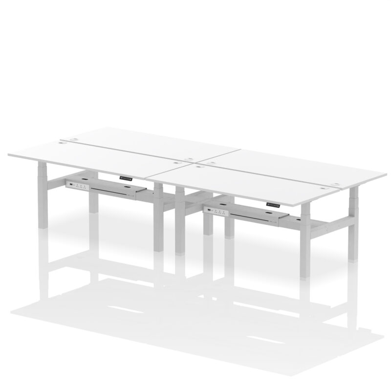 Air Back-to-Back Height Adjustable Bench Desk - 4 Person - Image 83