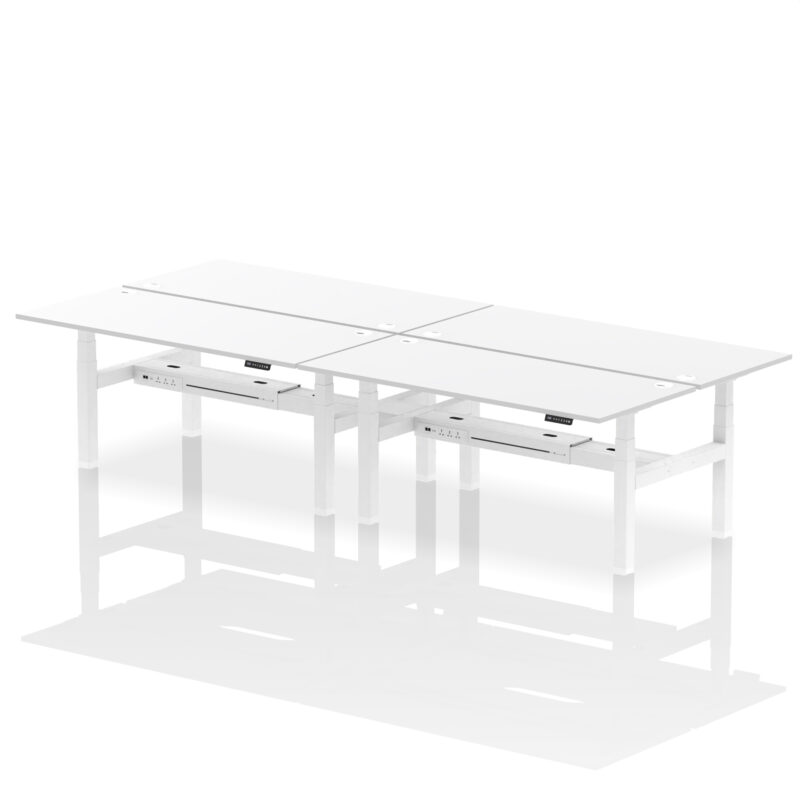 Air Back-to-Back Height Adjustable Bench Desk - 4 Person - Image 84