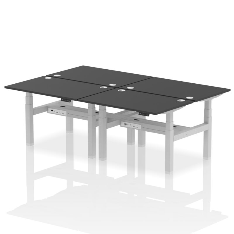 Air Back-to-Back Height Adjustable Bench Desk - 4 Person - Image 5