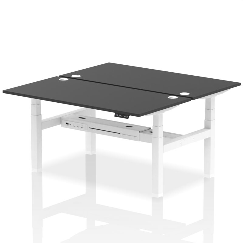 Air Back-to-Back Height Adjustable Bench Desk - 2 Person - Image 48