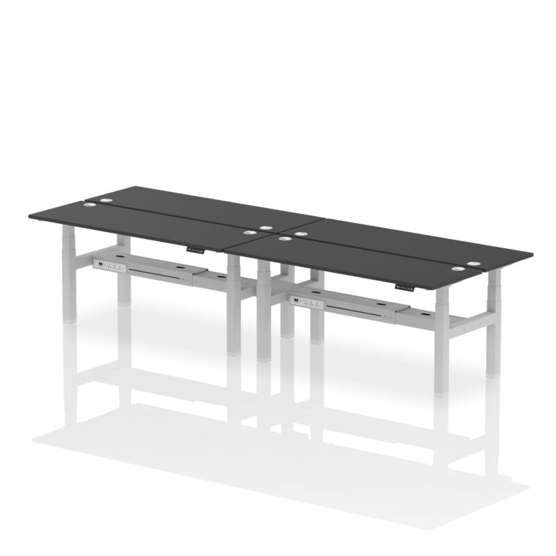 Air Back-to-Back Slimline Height Adjustable Bench Desk - 4 Person - Image 68