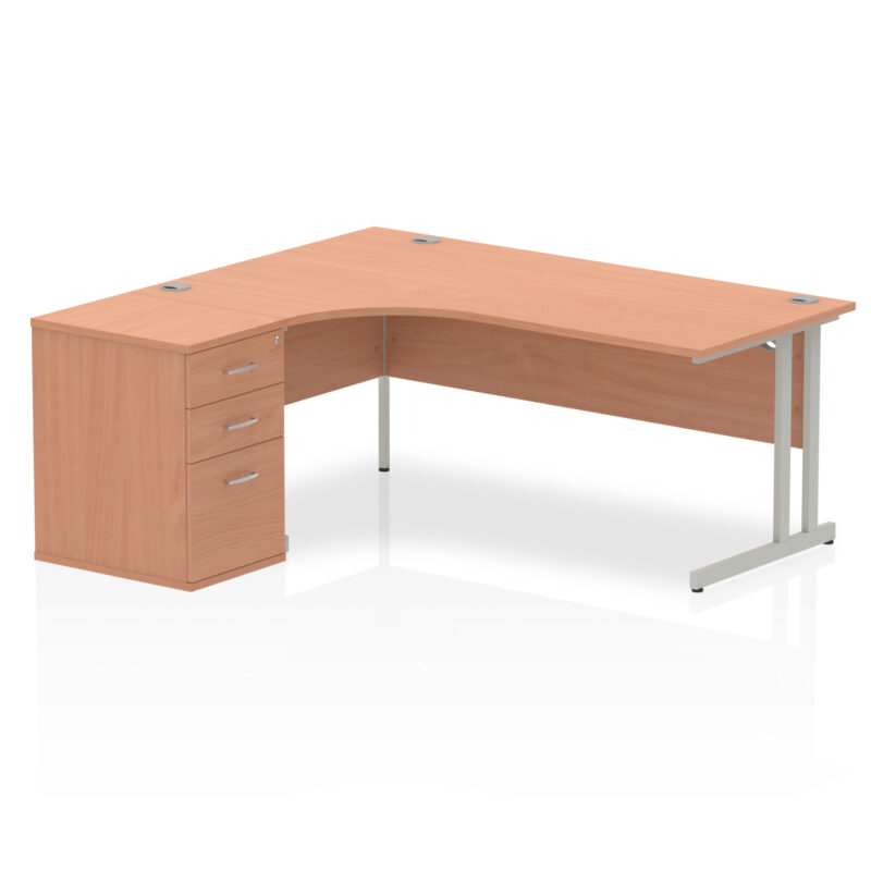 Impulse 1800mm Cantilever Left Crescent Desk Workstation - Image 2