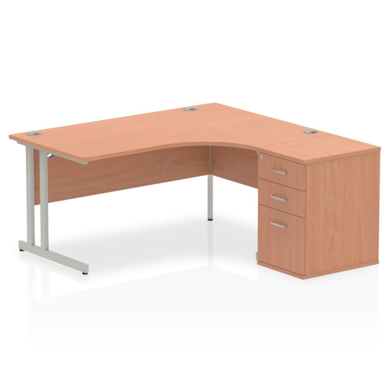 Impulse 1600mm Cantilever Right Crescent Desk Workstation - Image 2