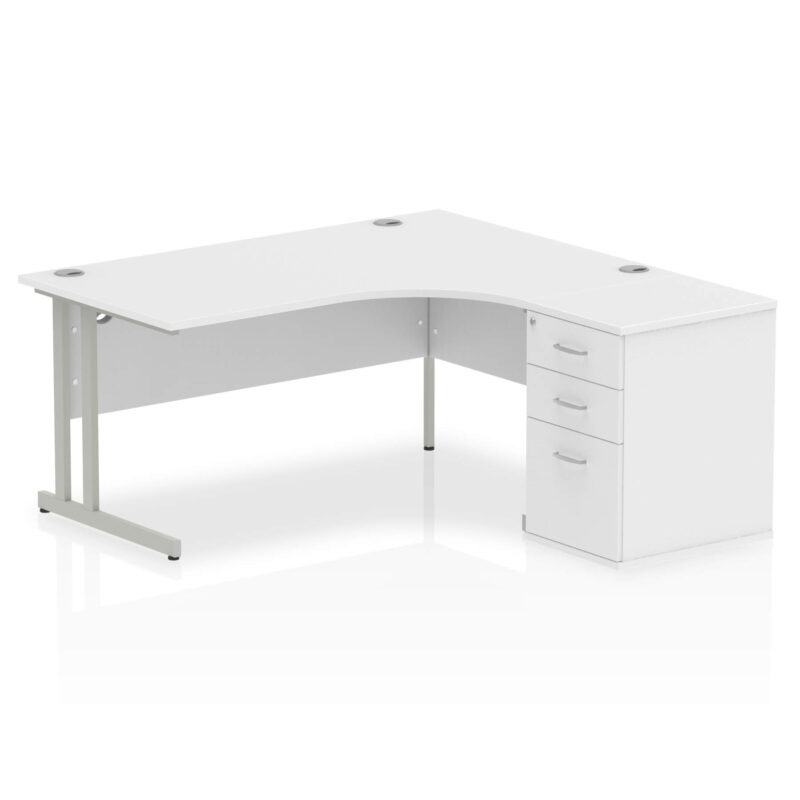 Impulse 1600mm Cantilever Right Crescent Desk Workstation - Image 32