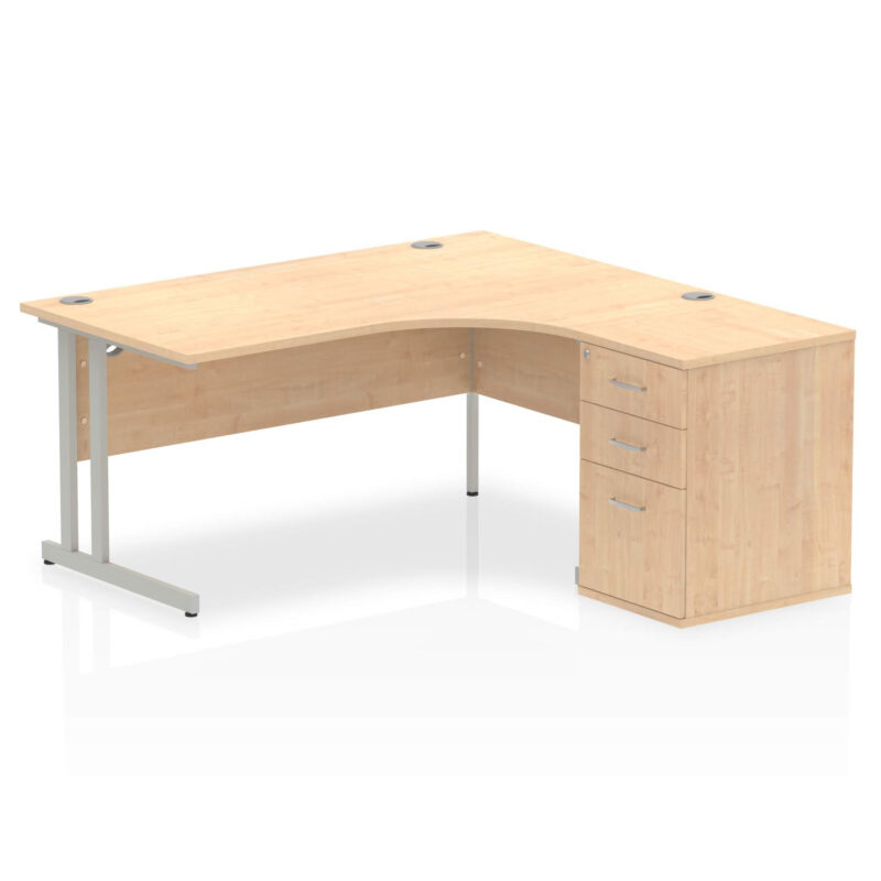 Impulse 1600mm Cantilever Right Crescent Desk Workstation - Image 14