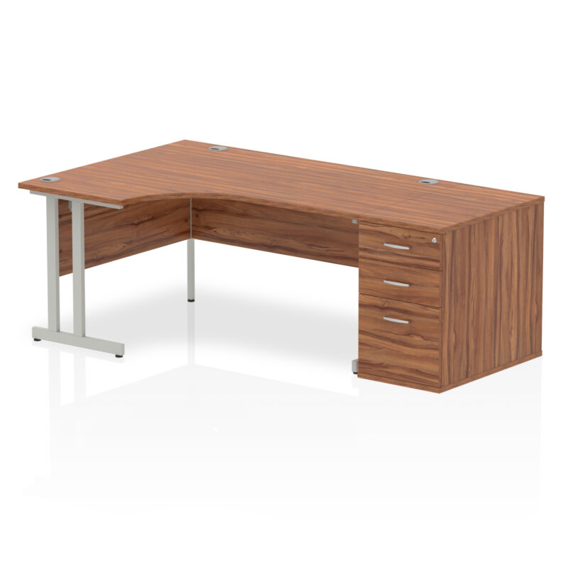 Impulse 1600mm Cantilever Left Crescent Desk Workstation - Image 29