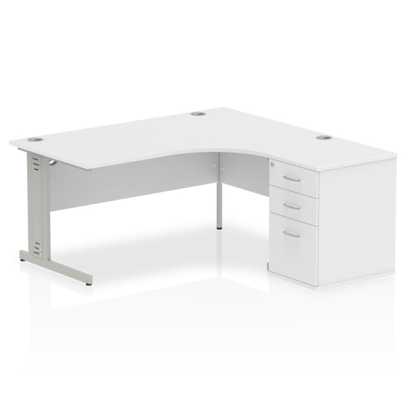 Impulse 1600mm Cable Managed Right Crescent Desk Workstation - Image 32