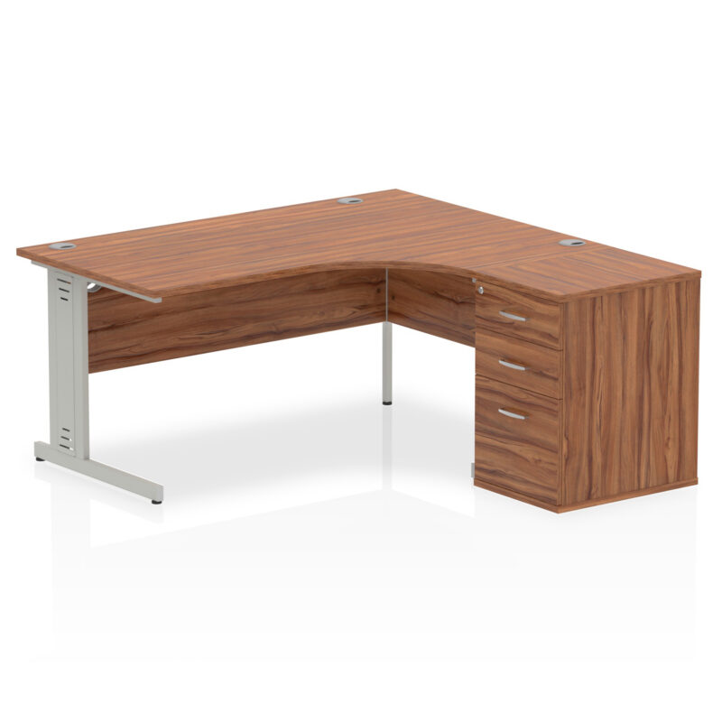 Impulse 1600mm Cable Managed Right Crescent Desk Workstation - Image 26