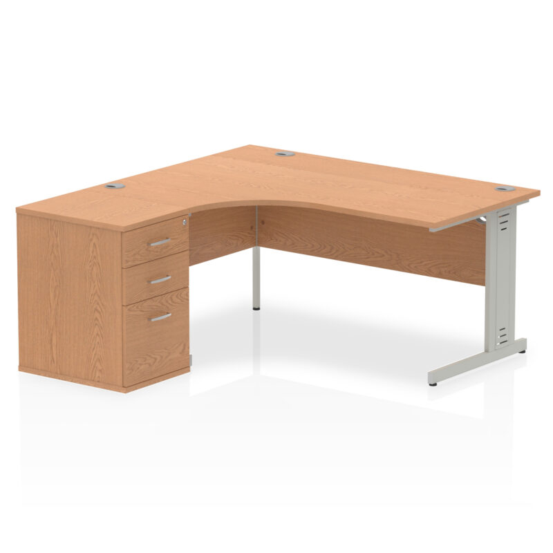 Impulse 1600mm Cable Managed Left Crescent Desk Workstation - Image 19