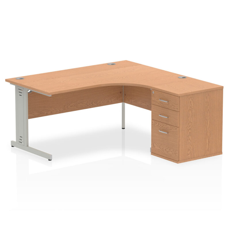 Impulse 1600mm Cable Managed Right Crescent Desk Workstation - Image 20