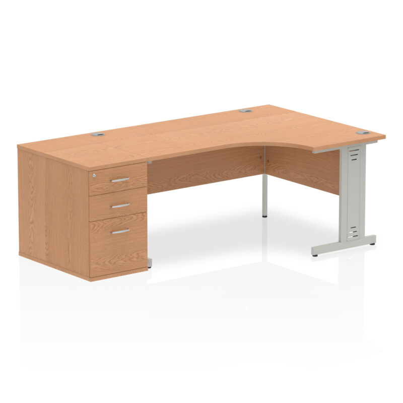 Impulse 1600mm Cable Managed Right Crescent Desk Workstation - Image 23