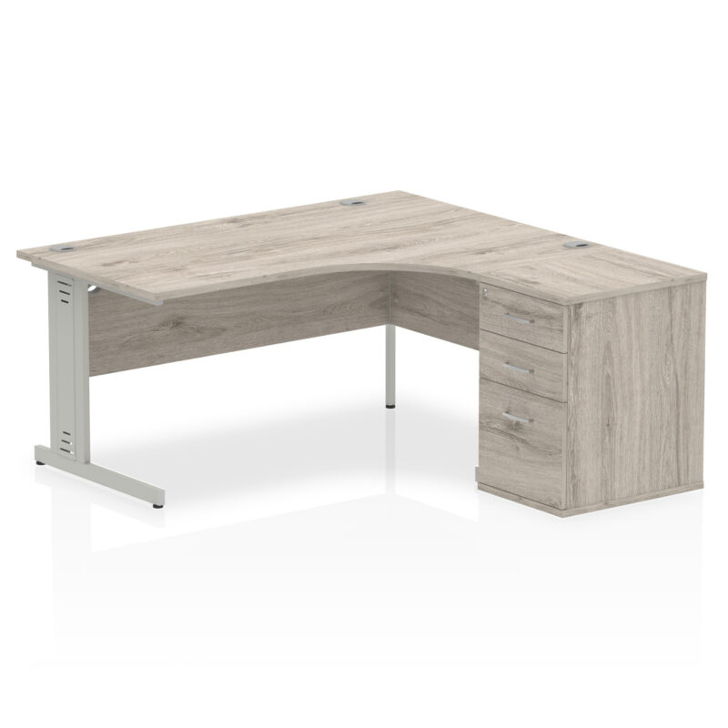 Impulse 1600mm Cable Managed Right Crescent Desk Workstation - Image 8