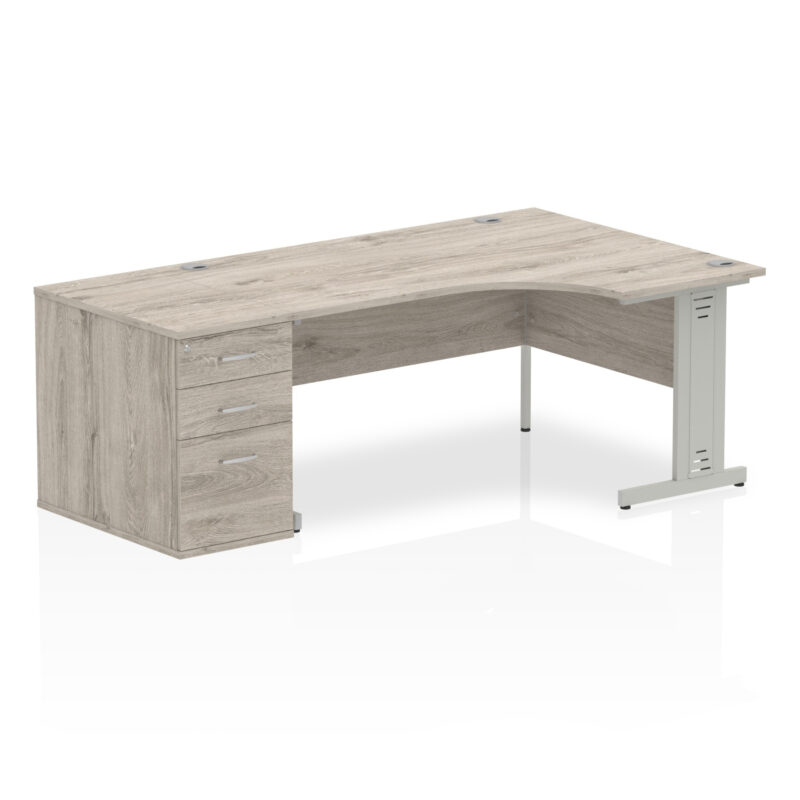 Impulse 1600mm Cable Managed Right Crescent Desk Workstation - Image 11