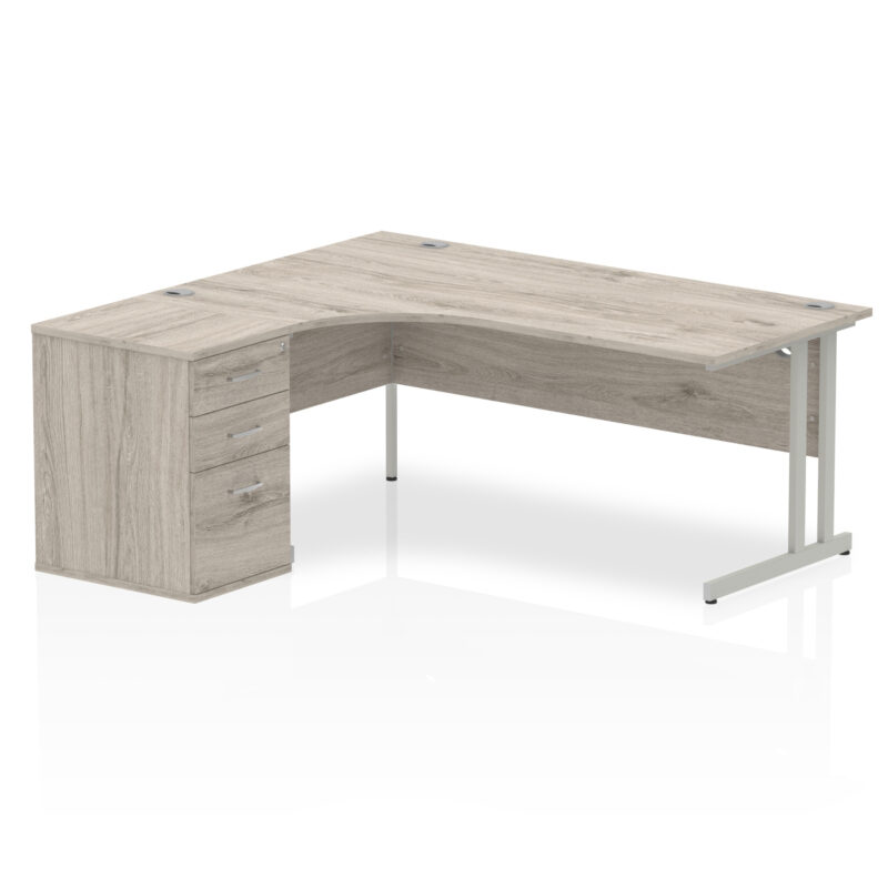Impulse 1800mm Cantilever Left Crescent Desk Workstation - Image 8
