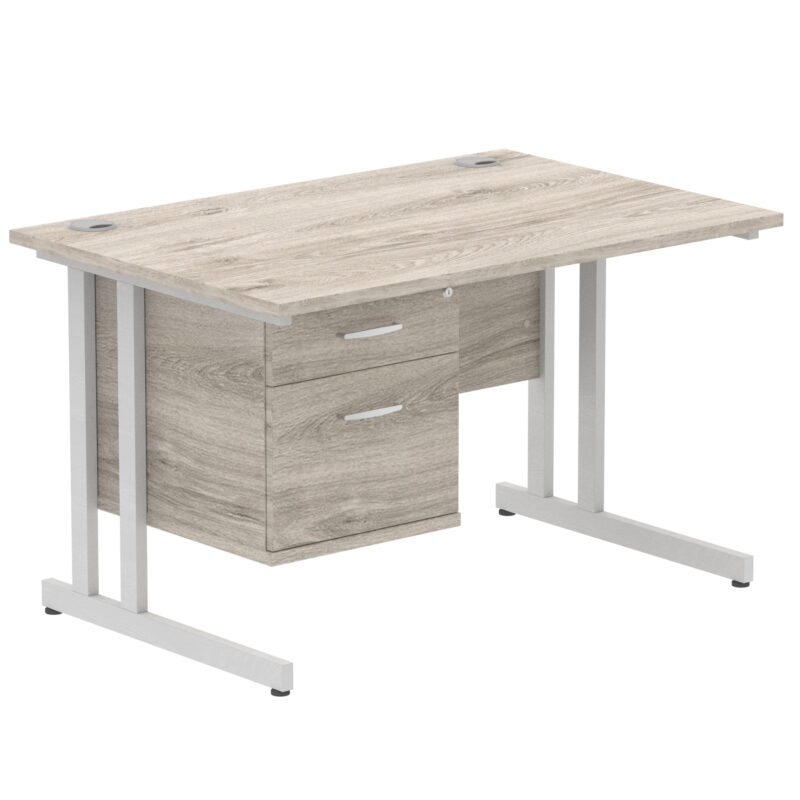 Impulse 1200mm Cantilever Straight Desk With Single Fixed Pedestal - Image 72
