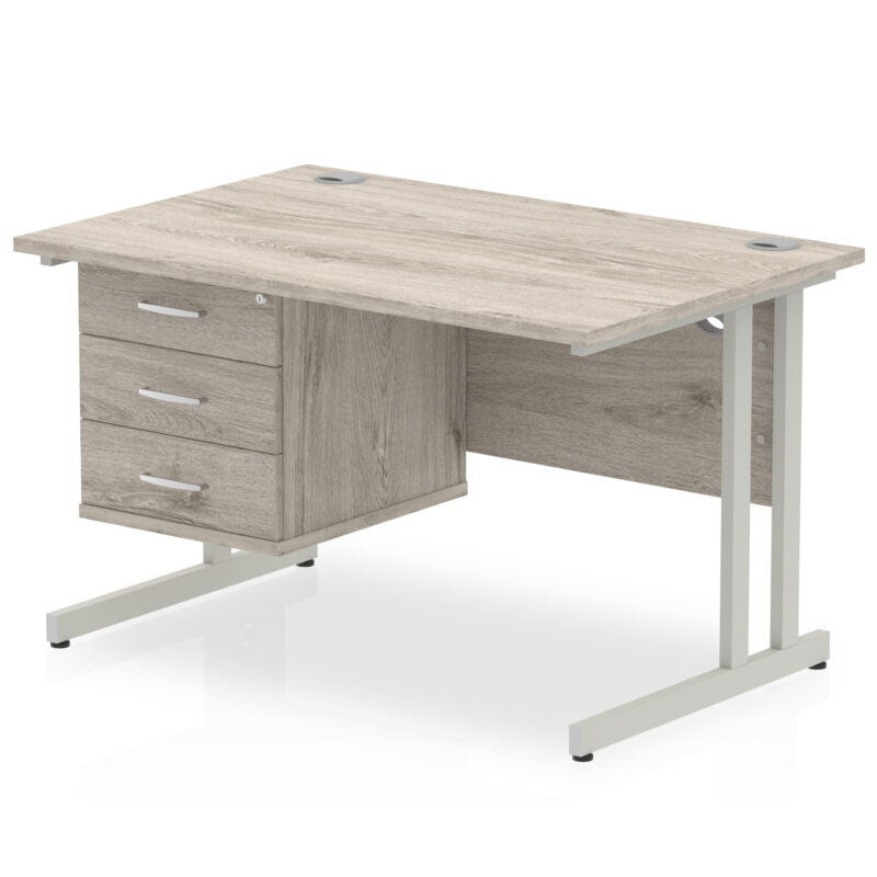 Impulse 1200mm Cantilever Straight Desk With Single Fixed Pedestal - Image 78
