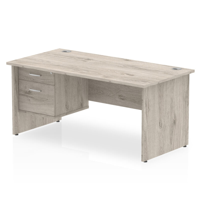Impulse 1600mm Panel End Straight Desk With Single Fixed Pedestal - Image 7