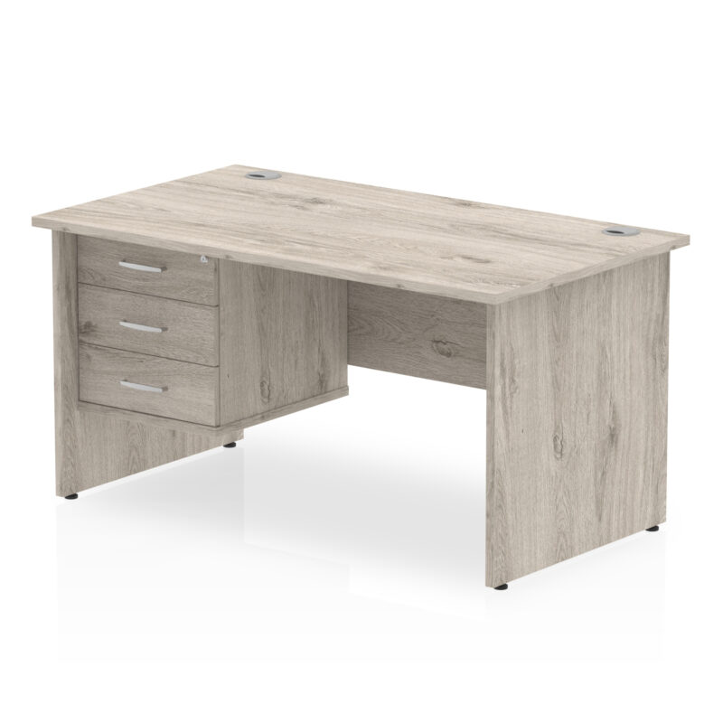 Impulse 1600mm Panel End Straight Desk With Single Fixed Pedestal - Image 8
