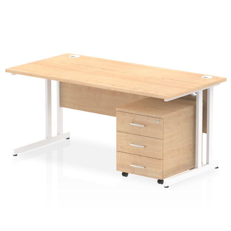Impulse 1600mm Cantilever Straight Desk With Mobile Pedestal - Image 12