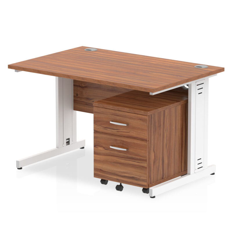 Impulse 1200mm Cable Managed Straight Desk With Mobile Pedestal - Image 19