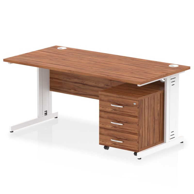 Impulse 1600mm Cable Managed Straight Desk With Mobile Pedestal - Image 20