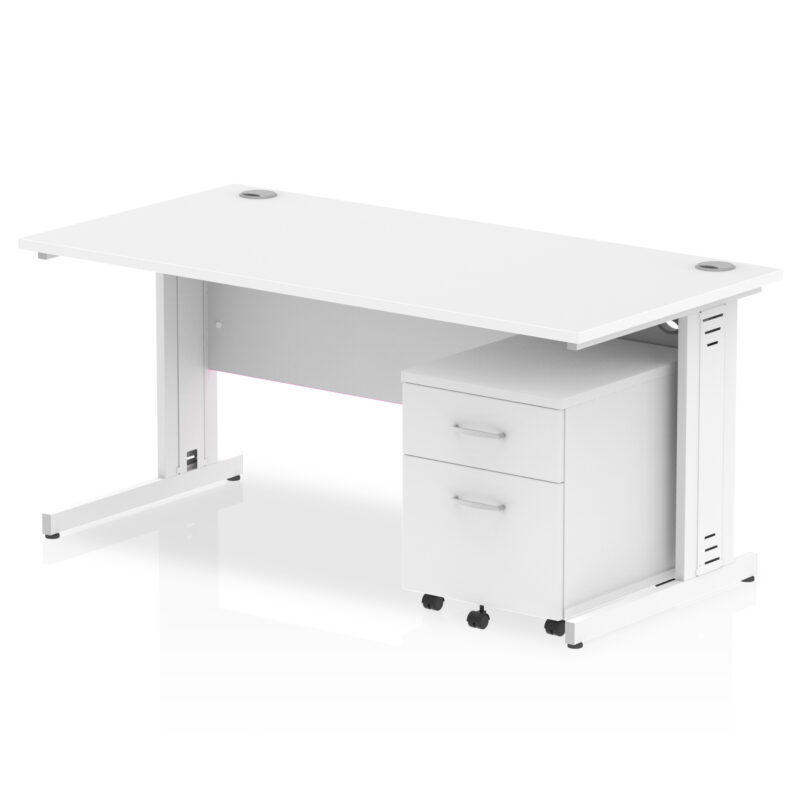 Impulse 1600mm Cable Managed Straight Desk With Mobile Pedestal - Image 23