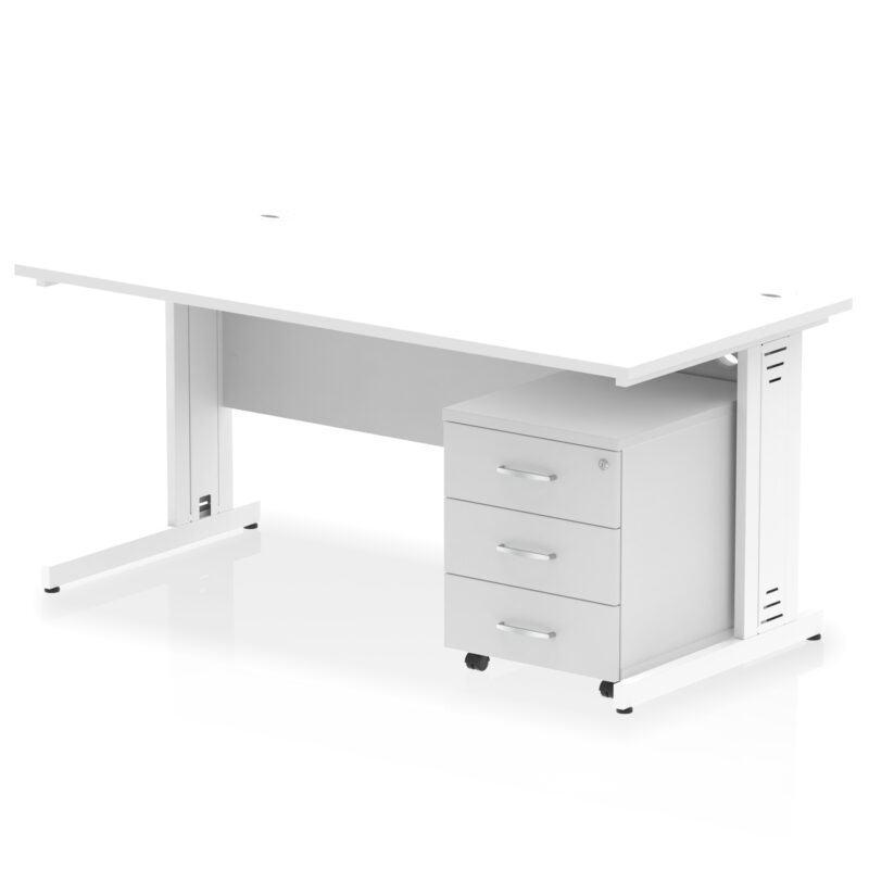 Impulse 1600mm Cable Managed Straight Desk With Mobile Pedestal - Image 24