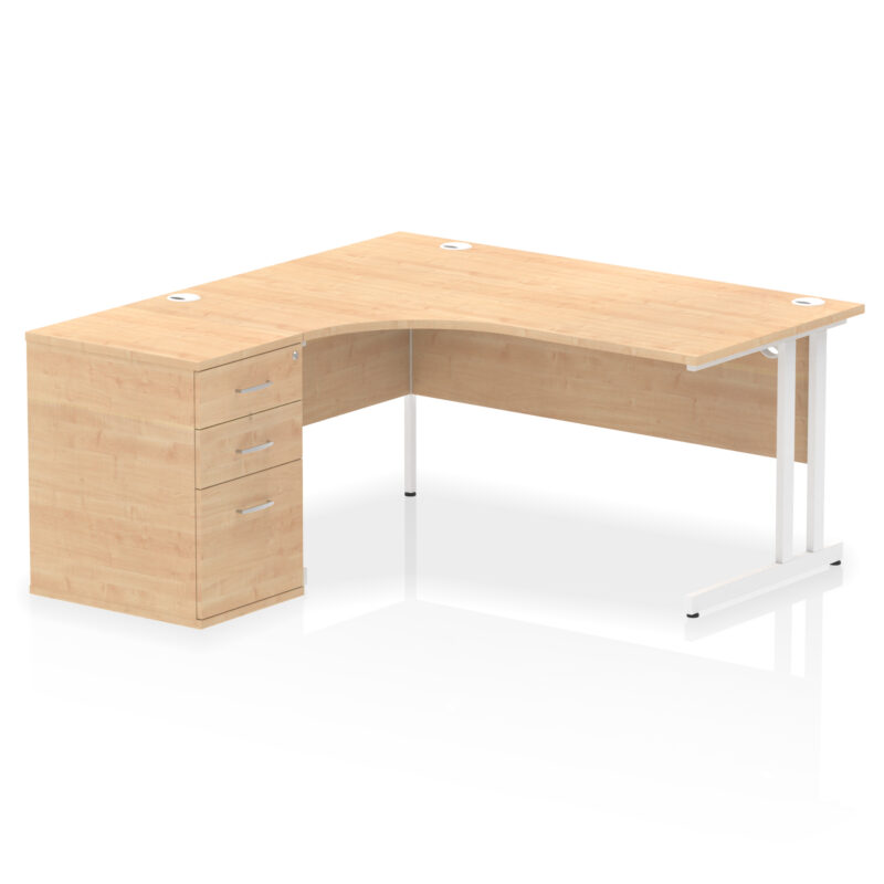 Impulse 1600mm Cantilever Left Crescent Desk Workstation - Image 15