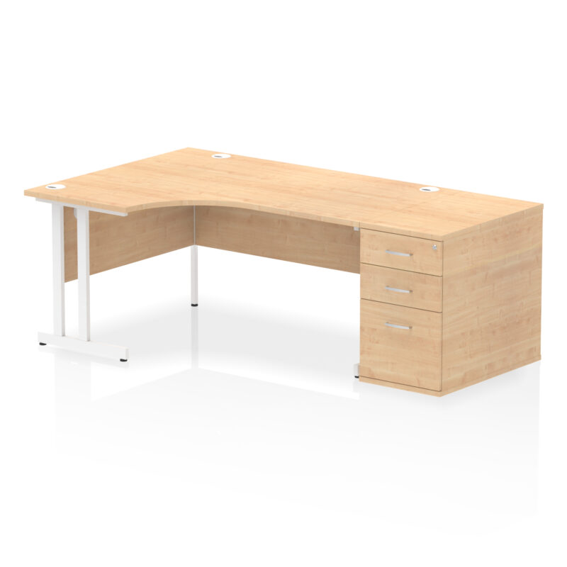 Impulse 1600mm Cantilever Left Crescent Desk Workstation - Image 18