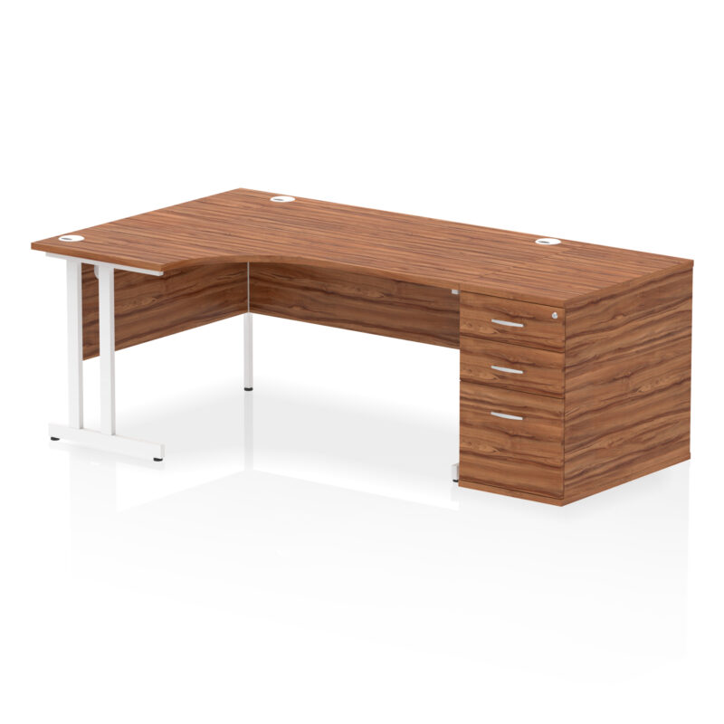 Impulse 1600mm Cantilever Left Crescent Desk Workstation - Image 30