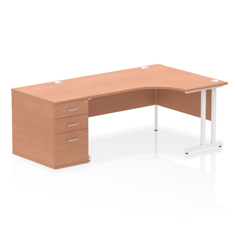 Impulse 1600mm Cantilever Right Crescent Desk Workstation - Image 6