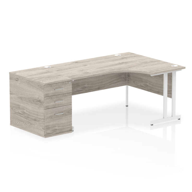 Impulse 1600mm Cantilever Right Crescent Desk Workstation - Image 12
