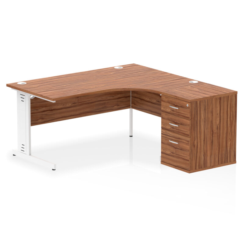 Impulse 1600mm Cable Managed Right Crescent Desk Workstation - Image 27