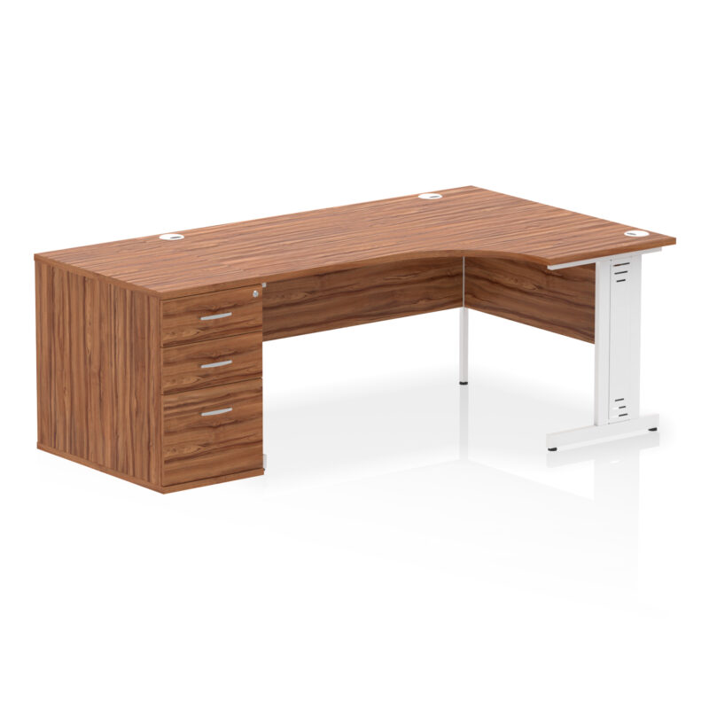 Impulse 1600mm Cable Managed Right Crescent Desk Workstation - Image 30