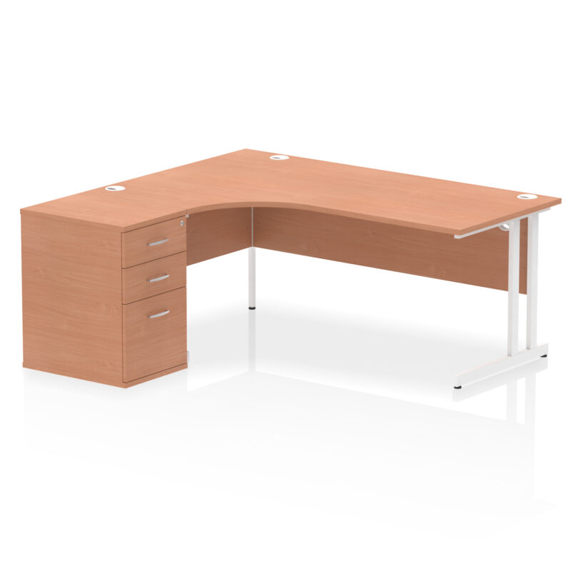 Impulse 1800mm Cantilever Left Crescent Desk Workstation - Image 3
