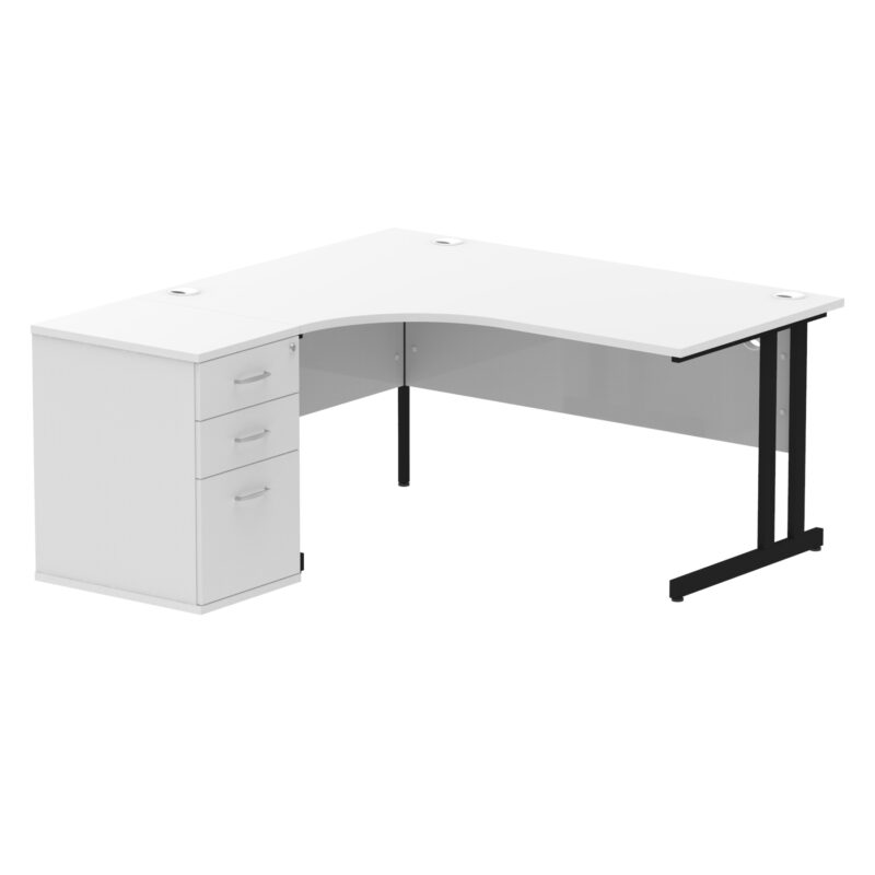 Impulse 1600mm Cantilever Left Crescent Desk Workstation - Image 31