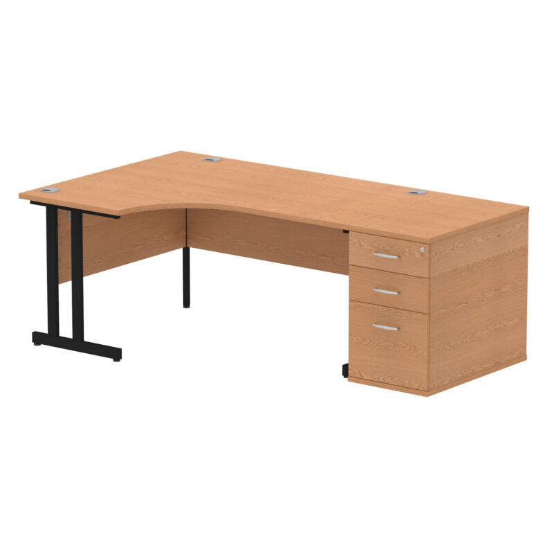 Impulse 1600mm Cantilever Left Crescent Desk Workstation - Image 22